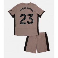 Tottenham Hotspur Pedro Porro #23 Tretí Detský futbalový dres 2023-24 Krátky Rukáv (+ trenírky)
